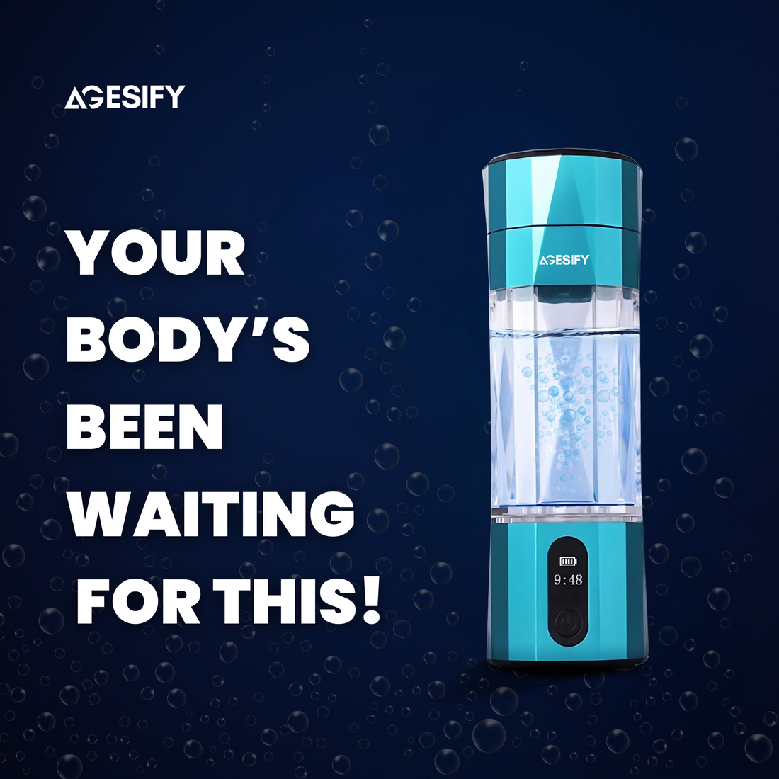 Agesify Quantum hydrogen water bottle as the best hydrogen water generator for wellness